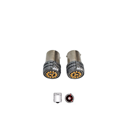 Becuri Led Semnal - Becuri semnal LED 15 SMD Galben 150° - Excentric 12V