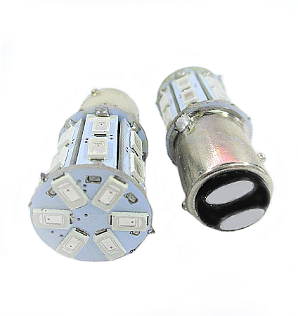Becuri Led Stop Frana - Bec stop frana 20 SMD BAY15D rosu / alb