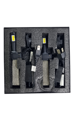 Becuri Led H4 7S Canbus, pentru faruri, radiator panglica metal 6000K [2]