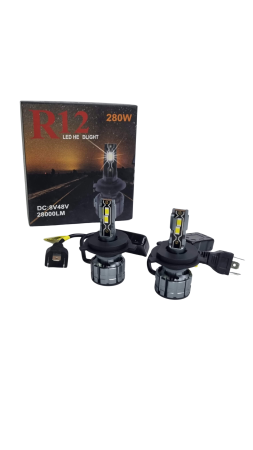 ​​​​​​​Becuri Led H4 R12 pentru faruri 6500K cu Canbus, Plug & Play 12-24V [3]