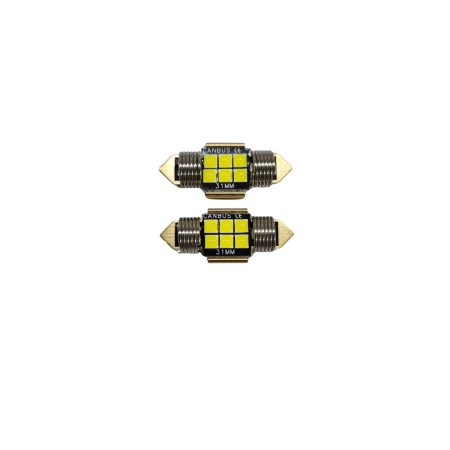 Becuri Led Sofit - Becuri Sofit ARC LED 6 SMD 3030 Alb Rece, Canbus , 31MM 12V