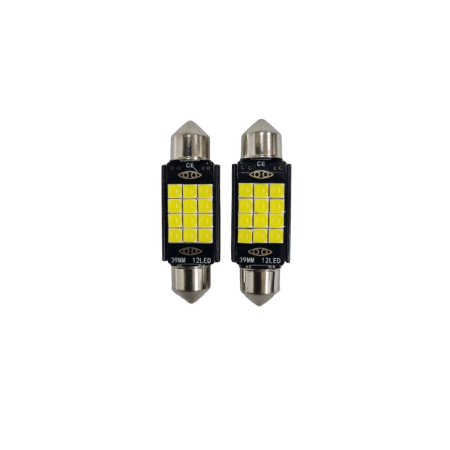 Becuri Led Sofit - Becuri Sofit LED 12 SMD Alb Rece, Canbus 12V