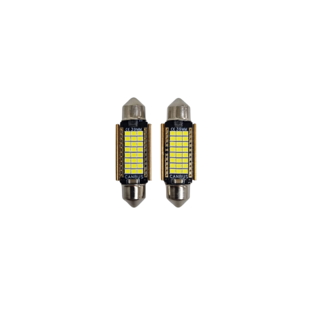 Becuri Led Sofit - Becuri Sofit LED 27 SMD 3014 Alb Rece, Canbus, 39MM 12-24V