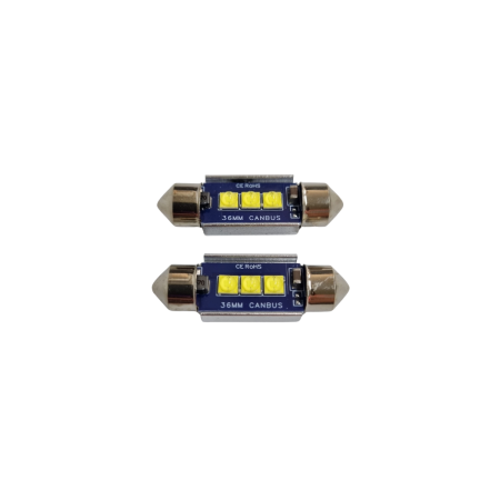 ELECTRICE / ELECTRONICE AUTO - Becuri Sofit LED 3 SMD 3030 Alb Rece, Canbus 12-24V