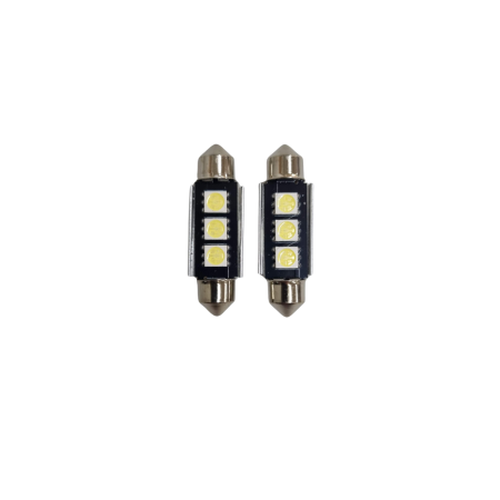Becuri Led Sofit - Becuri Sofit LED 3 SMD 5050 Alb Rece, Canbus 39 MM 12V