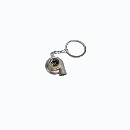 Breloc Chei Auto - Breloc metalic pentru chei auto tip Turbina Crom Gri