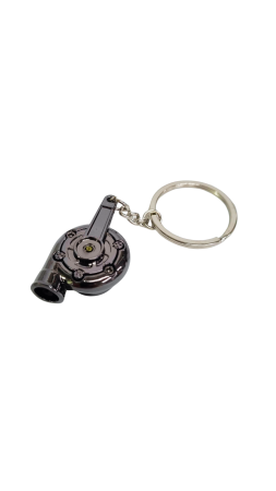 Breloc metalic pentru chei auto Turbina Crom Negru [2]