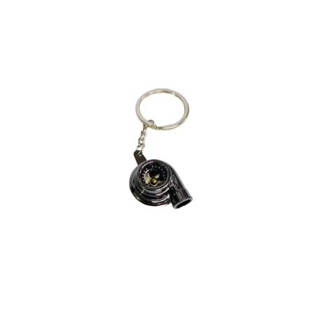 Breloc Chei Auto - Breloc metalic pentru chei auto Turbina Crom Negru