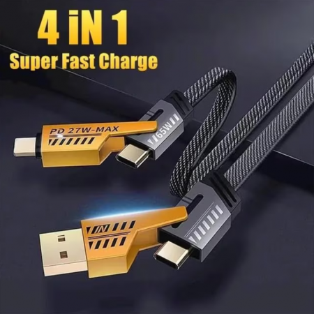 Cablu date Incarcare Rapida 4 in 1, 65W, 1.2m, Negru [1]