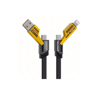 Cabluri Alimentare Date Telefon - Cablu date Incarcare Rapida 4 in 1, 65W, 1.2m, Negru
