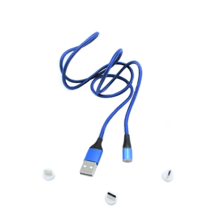 Cabluri Alimentare Date Telefon - Cablu USB magnetic 3 in 1 incarcare rapida QC 3A Type C Micro USB iPhone 1m