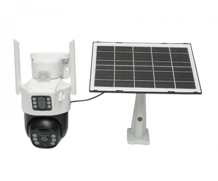 Camera Supraveghere 4G Dubla, Ultra HD 6MP 4K cu Panou Solar, Senzor miscare, Vedere Panoramica si Nocturna + CADOU Card MicroSD [6]