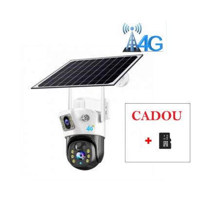 Camera Supraveghere 4G Dubla, Ultra HD 6MP 4K cu Panou Solar, Senzor miscare, Vedere Panoramica si Nocturna + CADOU Card MicroSD [0]