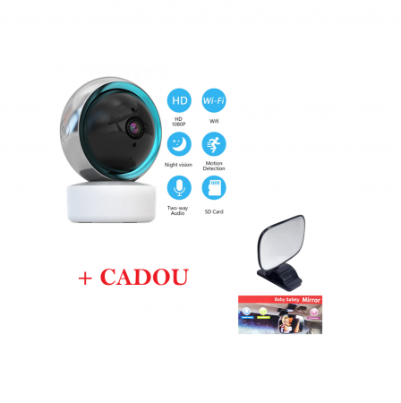 CAMERE DE SUPRAVEGHERE - Camera WiFi, BABY MONITOR, Audio-Video 360º FULL HD 1080P + CADOU Oglinda Auto Supraveghere Bebe