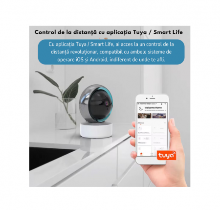 Camera WiFi, BABY MONITOR, Audio-Video 360º FULL HD 1080P + CADOU Oglinda Auto Supraveghere Bebe [4]