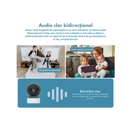 Camera WiFi, BABY MONITOR, Audio-Video 360º FULL HD 1080P + CADOU Oglinda Auto Supraveghere Bebe [5]