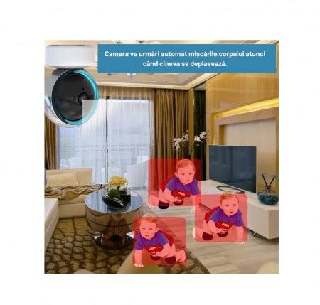 Camera WiFi, BABY MONITOR, Audio-Video 360º FULL HD 1080P + CADOU Oglinda Auto Supraveghere Bebe [9]