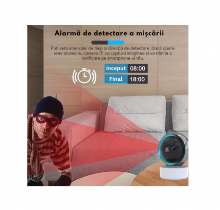 Camera WiFi, BABY MONITOR, Audio-Video 360º FULL HD 1080P + CADOU Oglinda Auto Supraveghere Bebe [8]