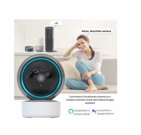Camera WiFi, BABY MONITOR, Audio-Video 360º FULL HD 1080P + CADOU Oglinda Auto Supraveghere Bebe [2]