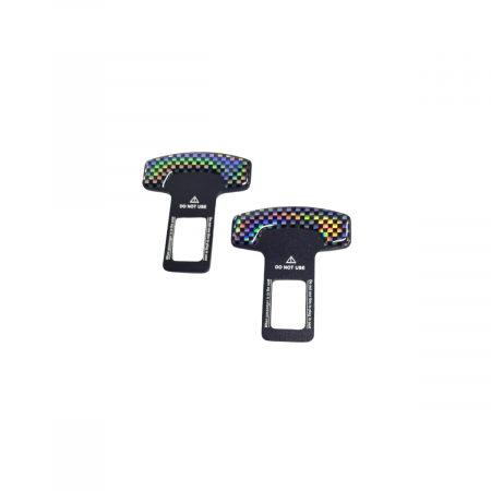 Ornamente Auto - Adaptoare centura falsa, Anulator sunet, Metal, Imitatie Carbon