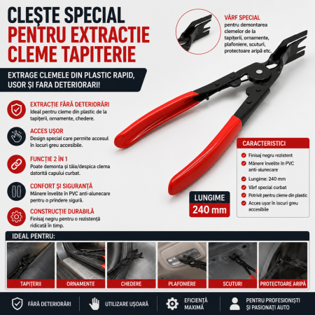 Scule si Chei Auto - Cleste special pentru extractie cleme tapiterie