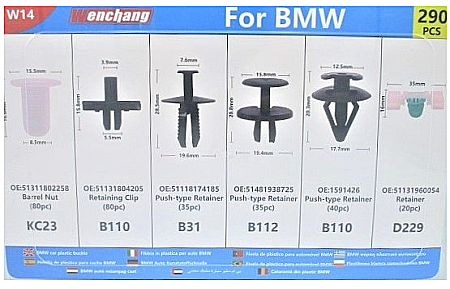 Clipsuri auto de fixare tip cleme compatibile BMW 290 piese [0]