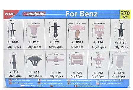 Cleme fixare / Dibluri / Conectori Auto - Clipsuri auto de fixare tip cleme compatibile Mercedes 270 piese