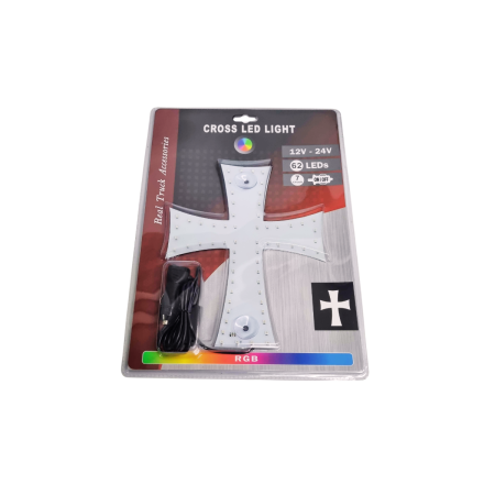 Cruce iluminata 62 LED cu 7 culori RGB, cu efecte dinamice si lumini statice 12-24V [1]