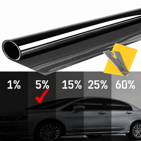 ACCESORII AUTO - Folie fumurie pentru geamuri 0.50*3m Super Dark Black 5%