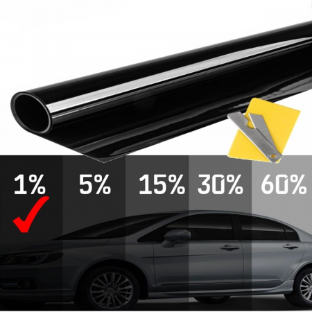 ACCESORII AUTO - Folie fumurie pentru geamuri 0.75*3m Ultra Super Dark Black 1%