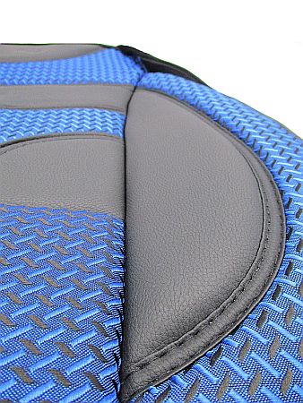 Huse Scaune Auto Textil cu Piele Ecologica SET 11 piese Albastru [2]