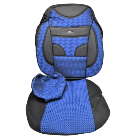 Huse Scaune Auto Textil cu Piele Ecologica SET 11 piese Albastru [0]