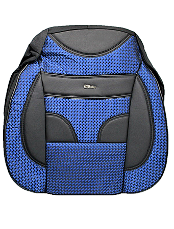 Huse Scaune Auto Textil cu Piele Ecologica SET 11 piese Albastru [1]