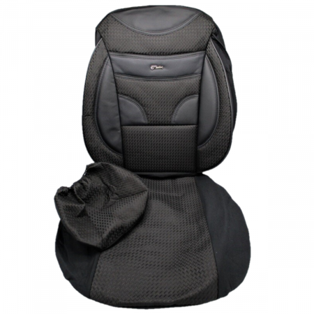 Huse Scaune Auto 5 Locuri Universale Piele Ecologica cu Textil Negru [4]