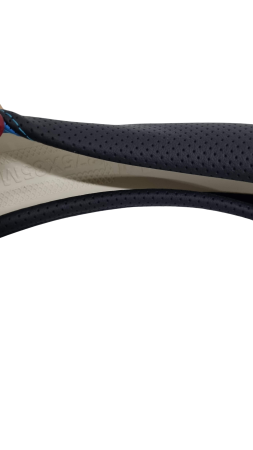 Husa Volan Auto din piele ecologica, Negru & Albastru, Universală 37–39 cm [2]