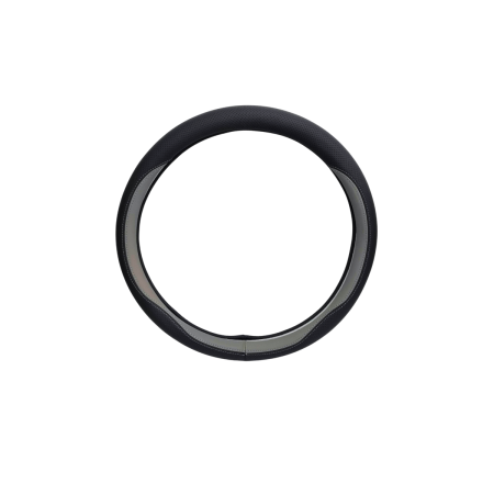 Huse Volan Auto - Husa Volan Auto din piele ecologica, Negru & Gri, Universală 37–39 cm