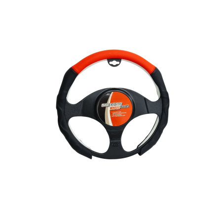 Huse Volan Auto - Husa Volan Auto Sport din piele ecologica, Roșu & Negru, Universală 37–39 cm