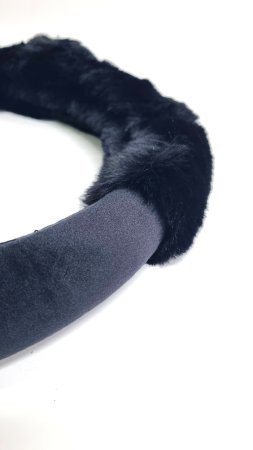 Husa volan cu Urechiuse, Blana Sintetica 37-39cm Neagra [2]