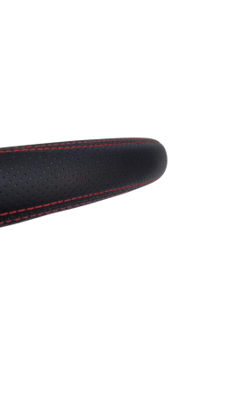 Husa volan Piele Calitate Premium Neagra + cusatura Rosie 37-39cm [3]