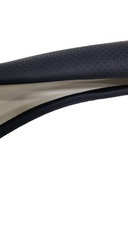 Husa volan Piele Calitate Premium Neagra + cusatura Rosie 37-39cm [1]