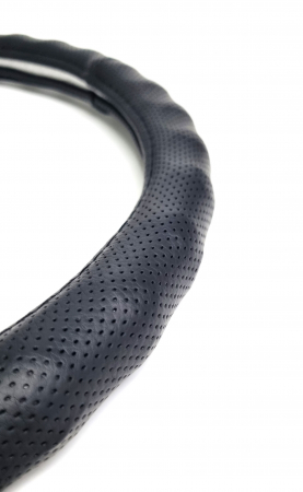 Husa volan piele ecologica 37-39cm Negru [1]