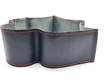 Husa volan Piele Ecologica cu Ac si Ata Rosie 42 cm [2]