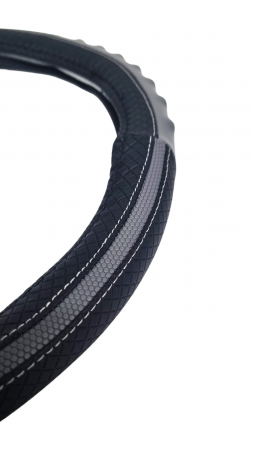 Husa volan Piele Ecologica cu Silicon Gri 37-39cm [1]