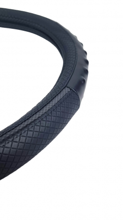 Husa volan Piele Ecologica cu Silicon Negru 37-39cm [1]
