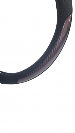 Husa volan piele ecologica insertie Carbon Gri 37-39cm [1]