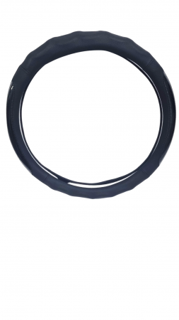 Husa volan piele ecologica insertie Carbon Negru 37-39cm [2]