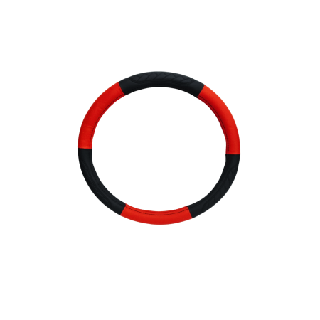 Huse Volan Auto - Husa volan auto din piele ecologica, Roșu & Negru, Universala 37–39 cm