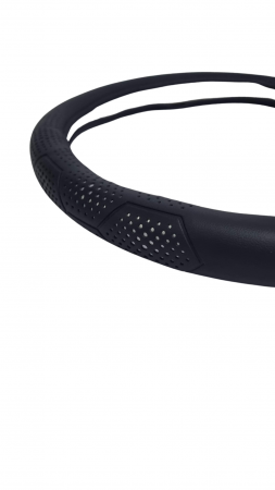 Husa volan piele ecologica Perforata cu Gri 37-39cm [1]