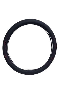 Husa volan piele ecologica Perforata cu Rosu 37-39cm [3]