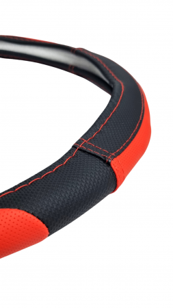 Husa volan piele ecologica rosie 37-39cm [1]